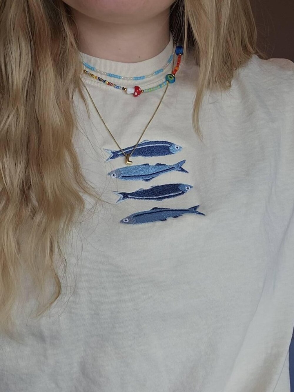 Embroidered Sardines T-Shirt